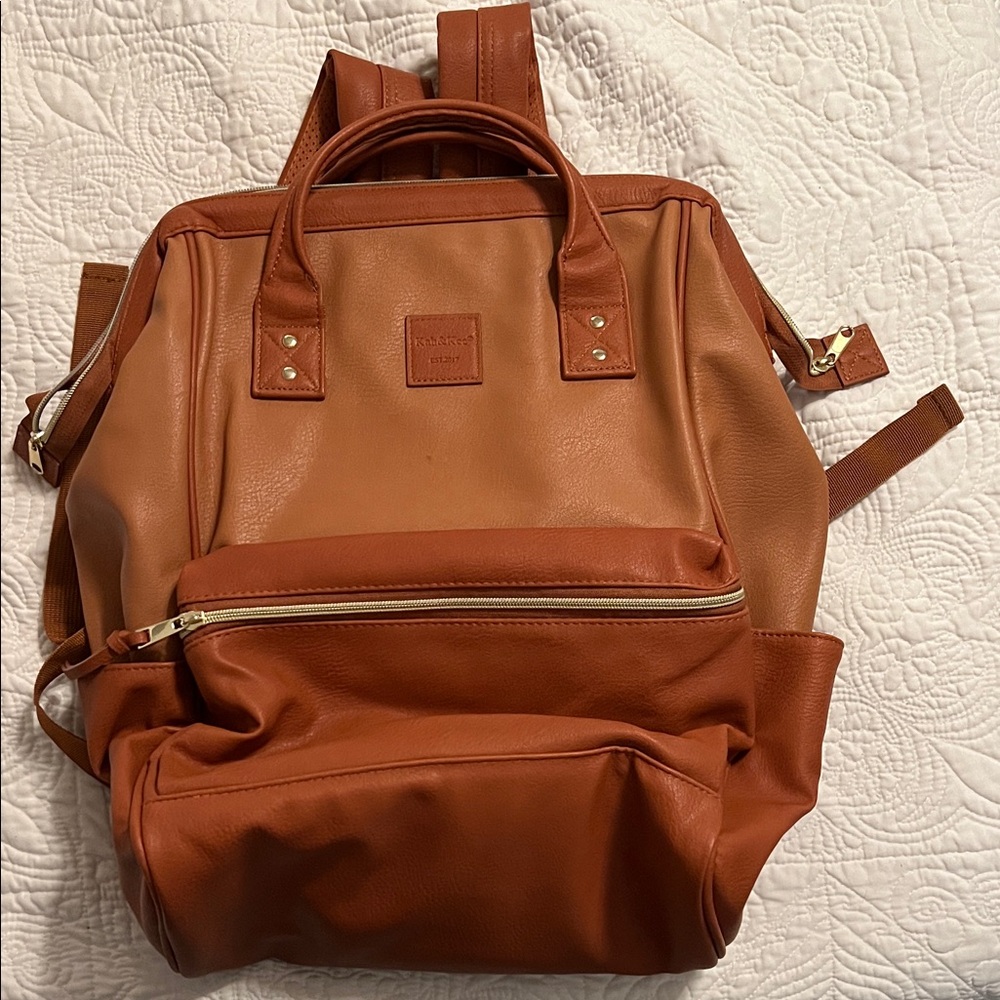Stylish Tan Faux Leather Backpack for Women
